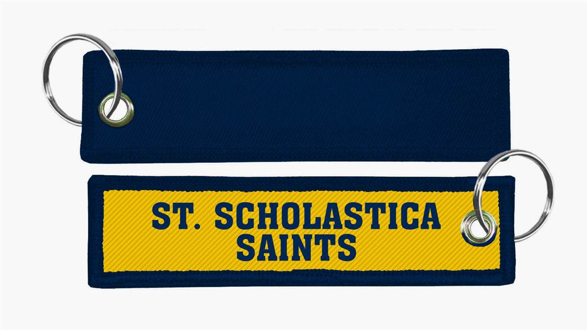 MCM Two-Sided Medium Rectangle Embroidered Key Tag