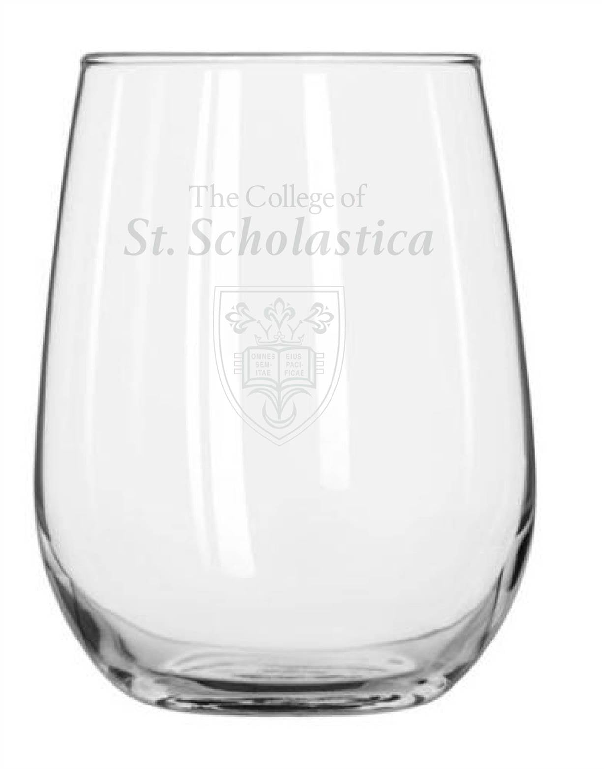 Stemless Wine Glass - 16 oz., Etched with the CoSS Shield