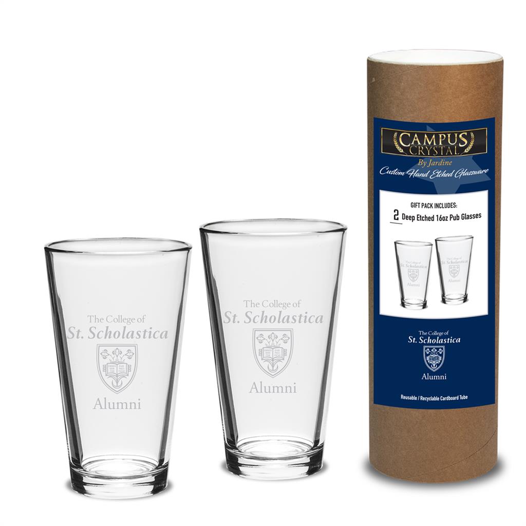 Campus Crystal 16 oz. Pub Glasses Alumni Canister Set