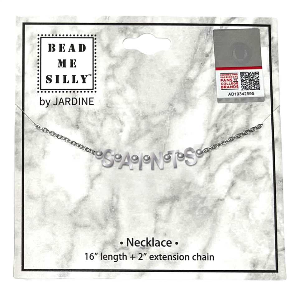 Necklace - Silver Tone w/letters - SAINTS