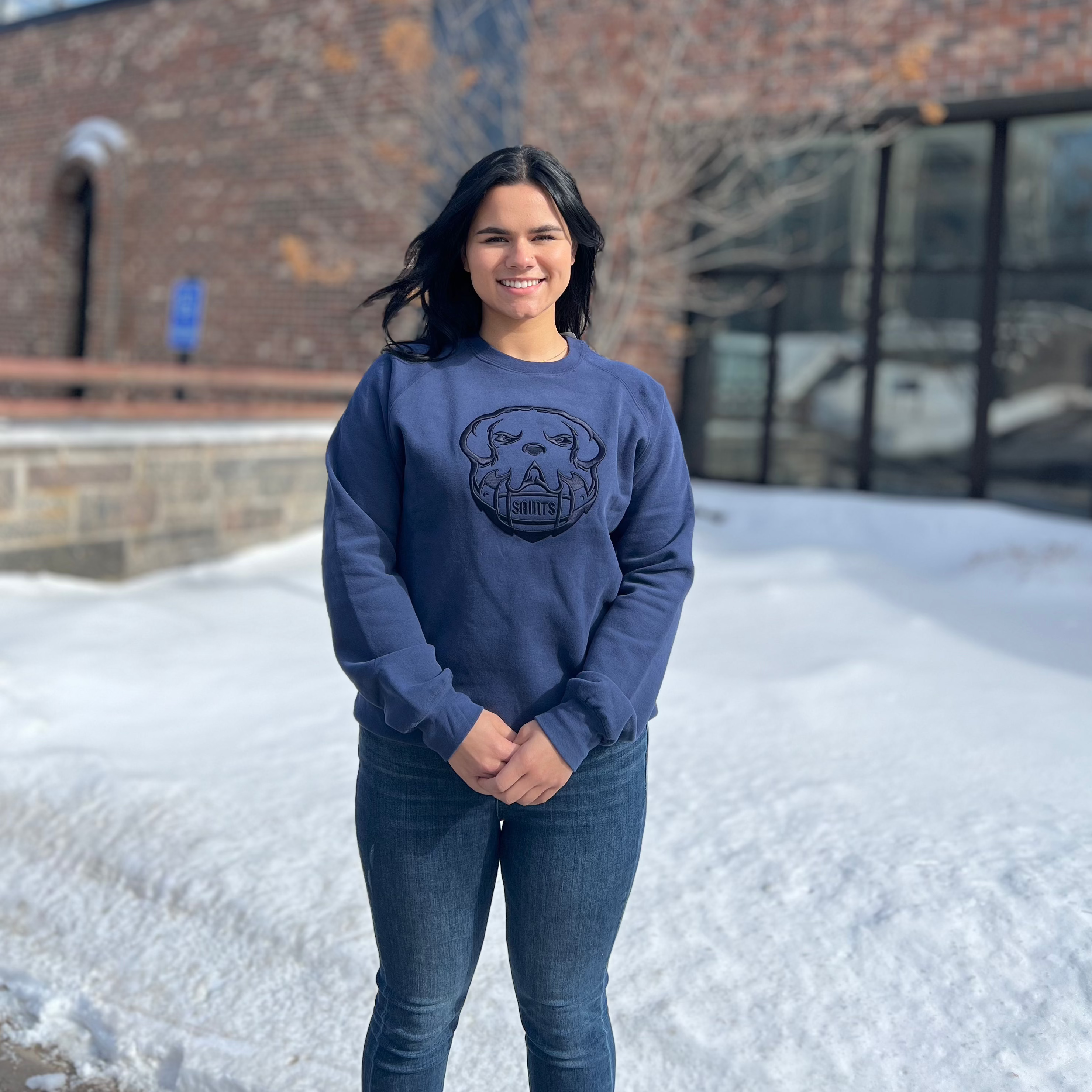 MV Sport Vintage Raglan Fleece Embroidered Storm Crew