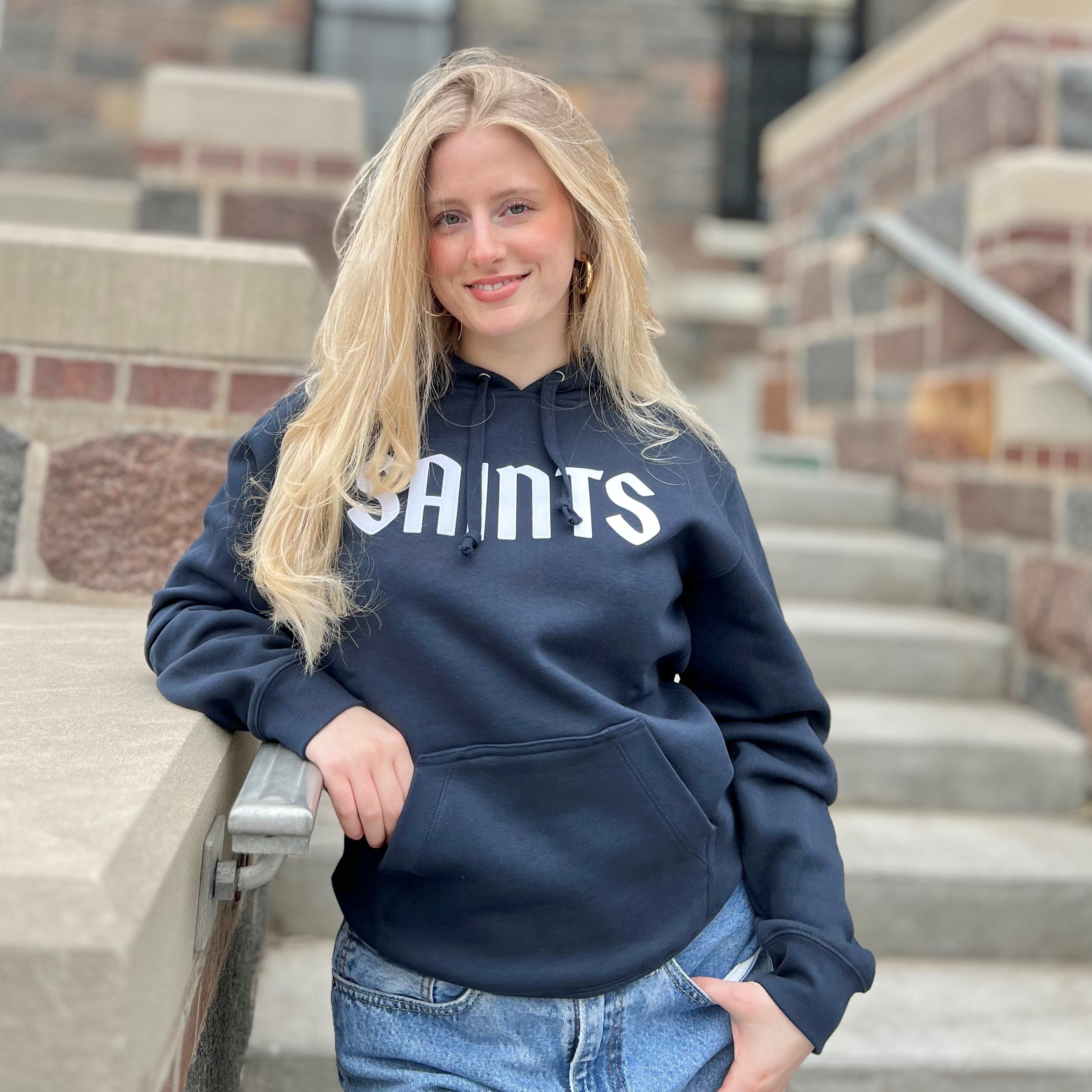 Gear Big Cotton Tumbled Hood - Marine Navy