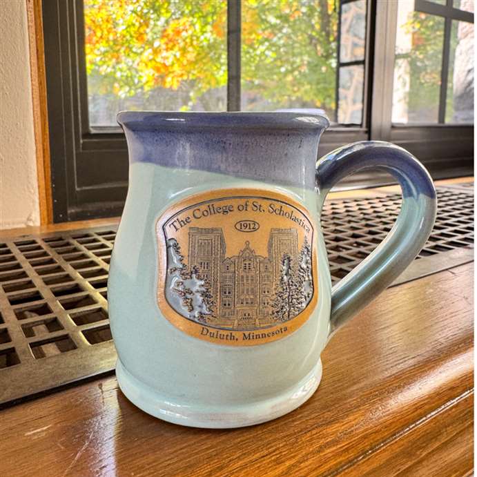 Deneen Pottery Tall Belly Mug - Navy/Powder Blue/White