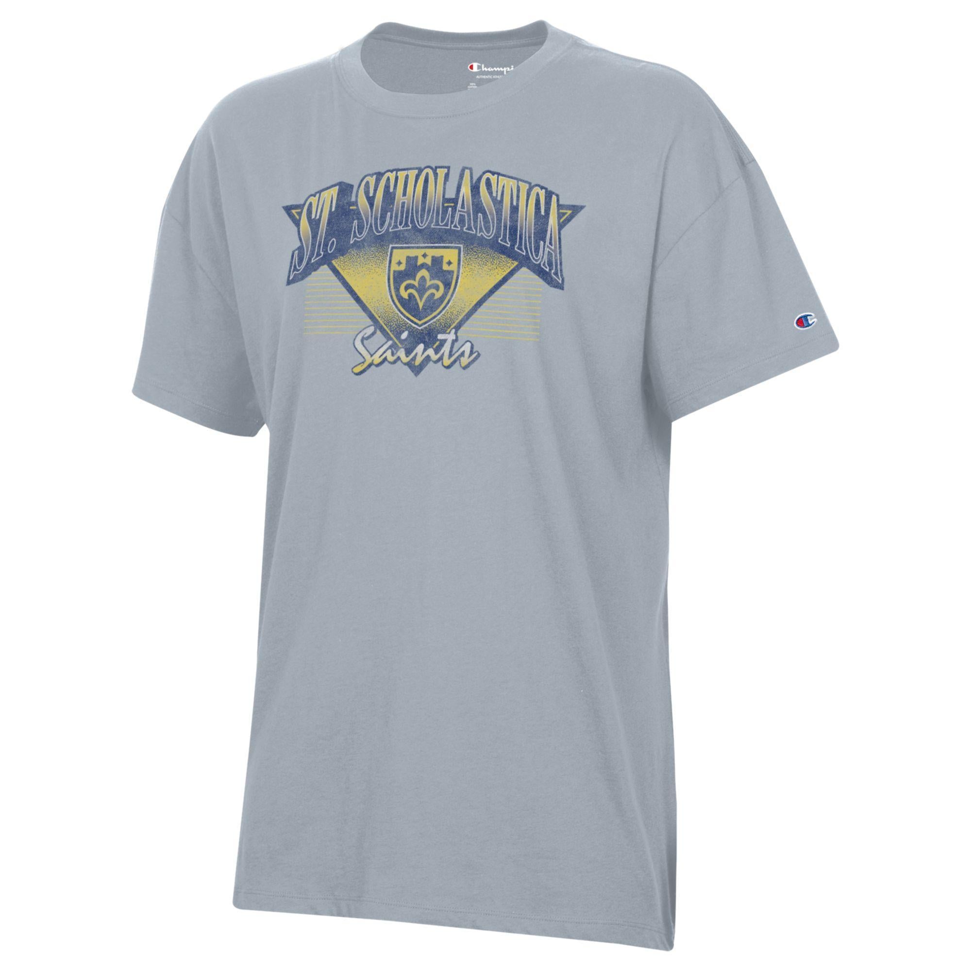 Champion Retro Tee Shirt- Oversized Silver