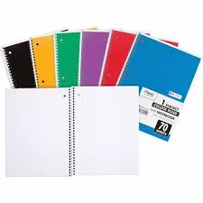 College Ruled Spiral Notebook, 1 Subject, 70 Sheets