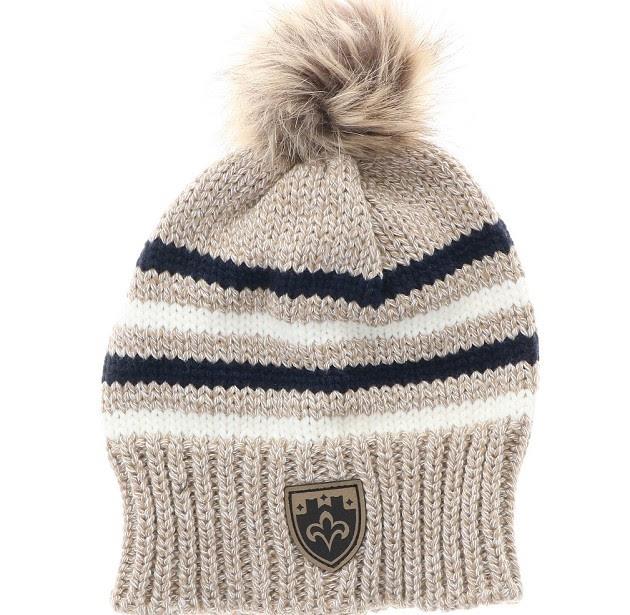 Legacy Big Sky Stripe Beanie with Pom - Oatmeal
