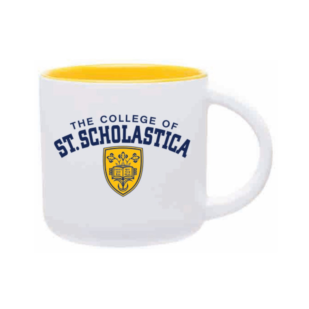 Matte White Minolo Mug with Yellow Interior- 14 oz.