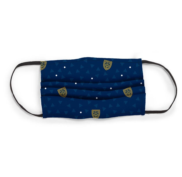 League Simplex Navy/Gold/Polka Dot Face Covering