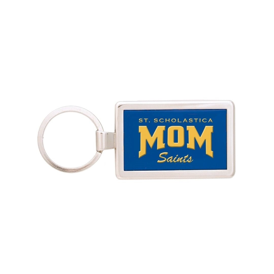 Saints Mom Silver Key Tag