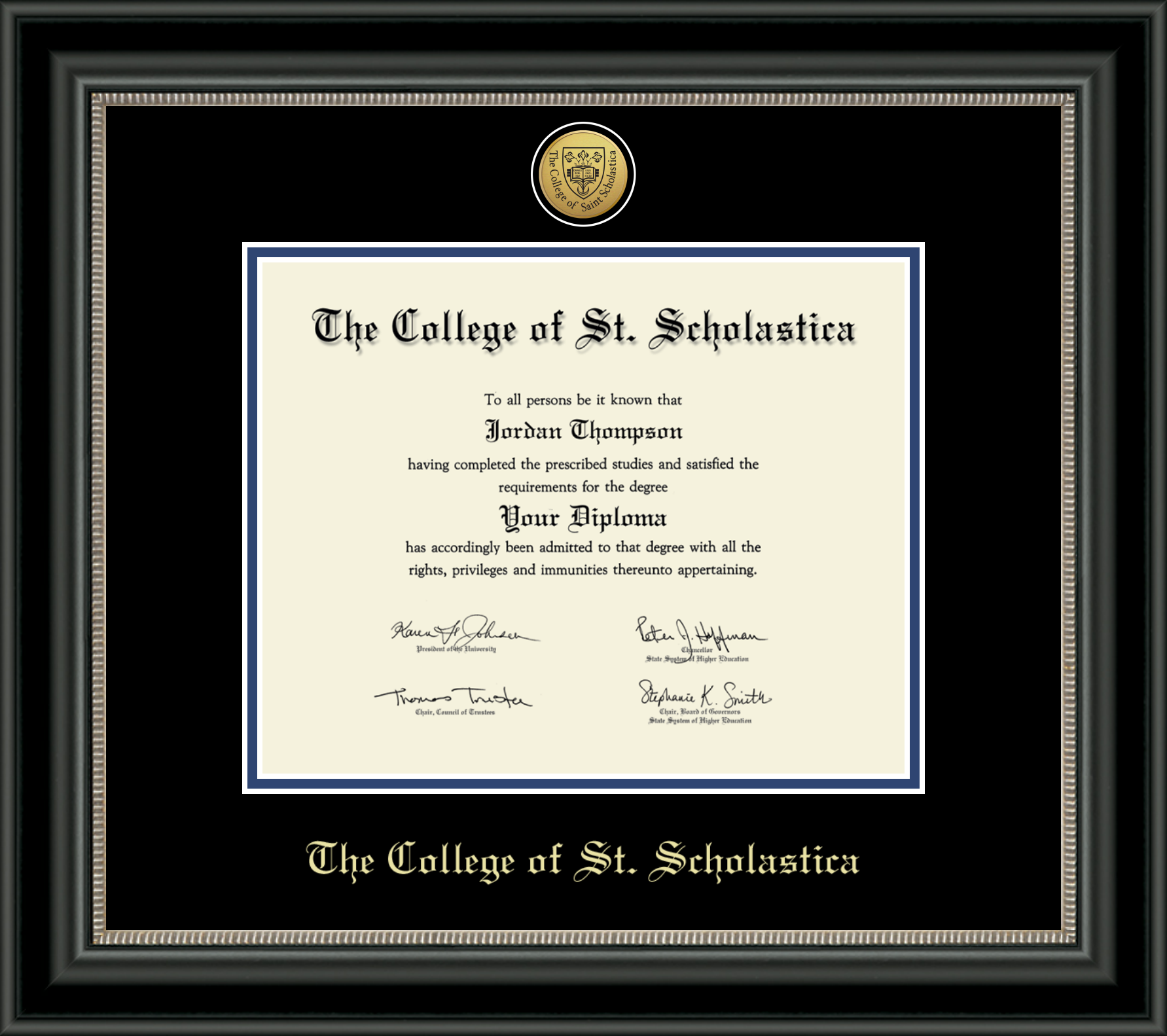 #6 Bachelor/Master Engraved Noir Diploma Frame 240414