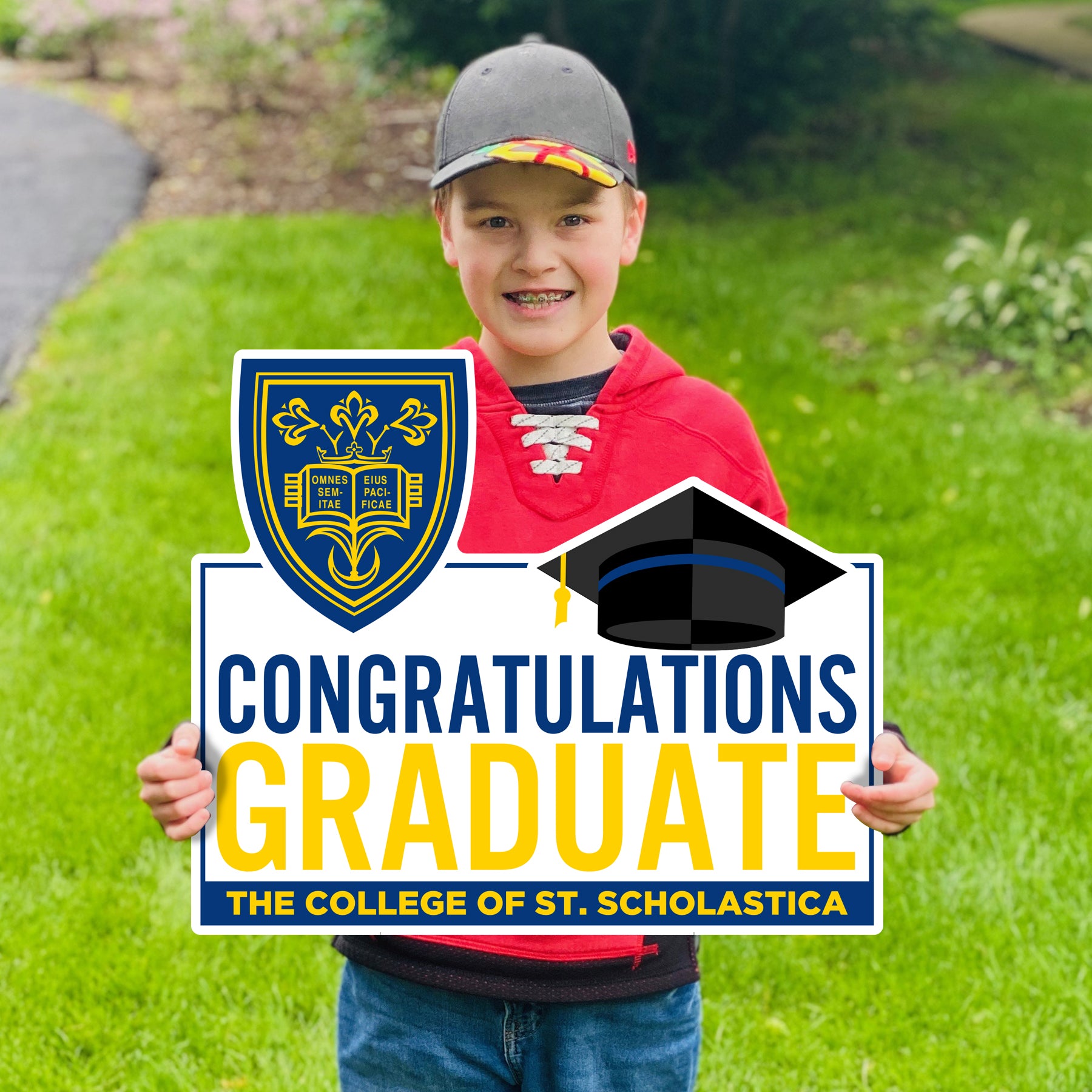 Congratulations Graduate St. Scholastica Lawn Sign
