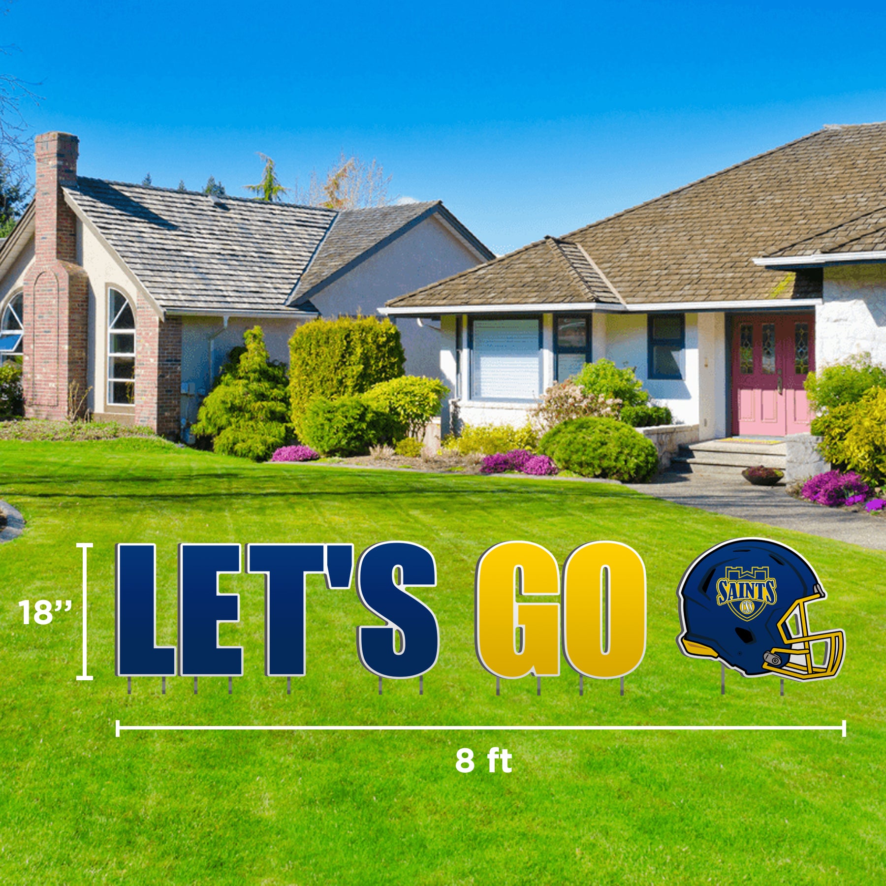 Let's Go St. Scholastica Lawn Display