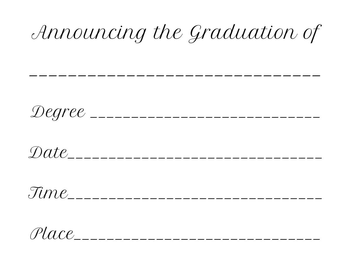 Classic Graduation Announcements - Pack of 10
