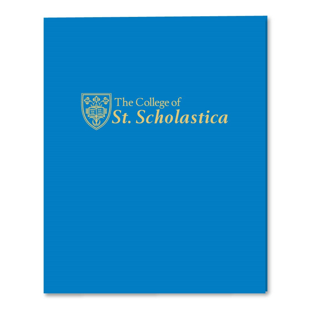 Imprinted 2-pocket Folder - Ocean Blue