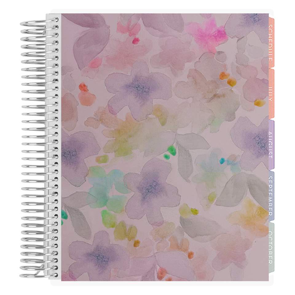 Erin Condren 7x9 Coiled Academic Planner - Watercolor Blossoms