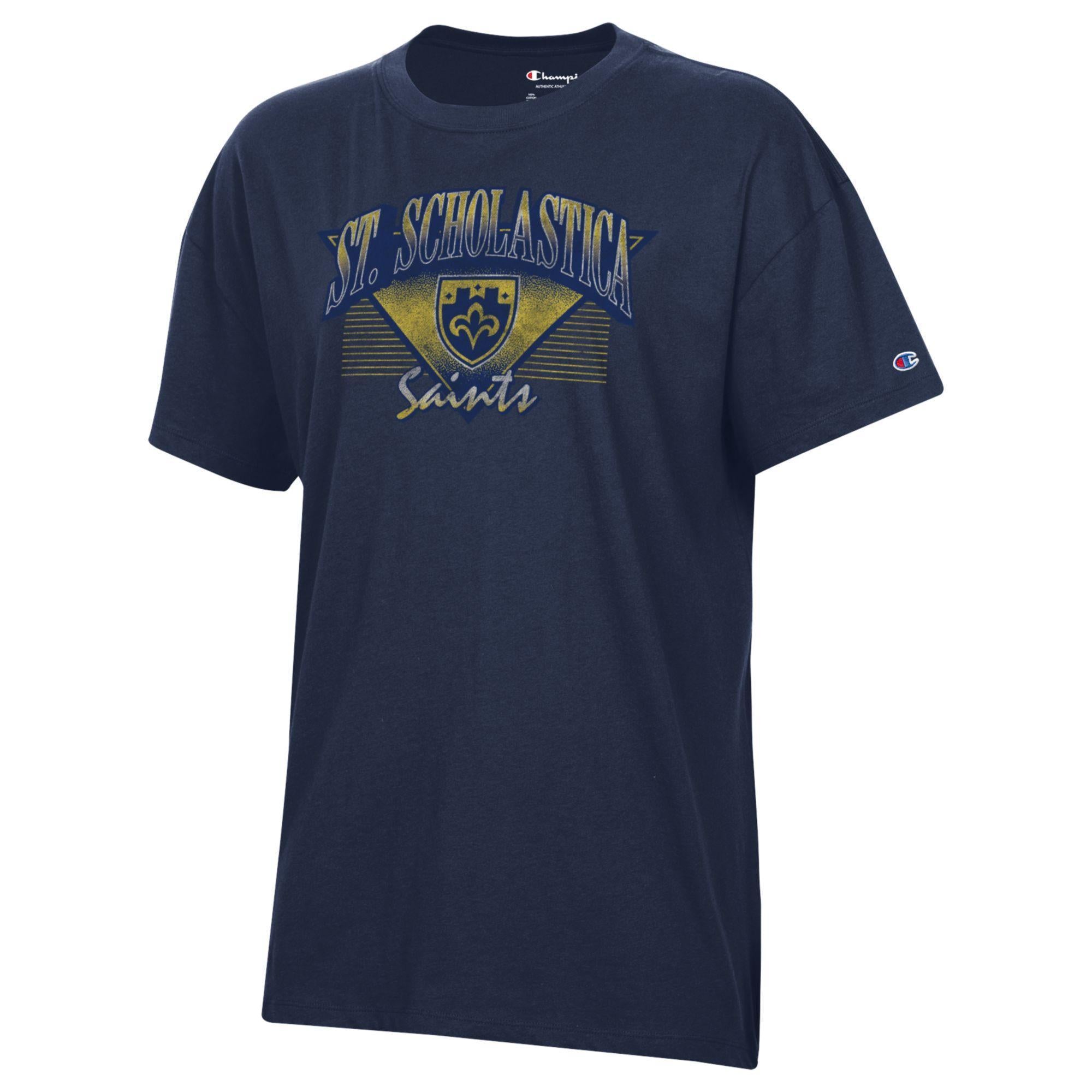 Champion Retro Tee Shirt- Navy