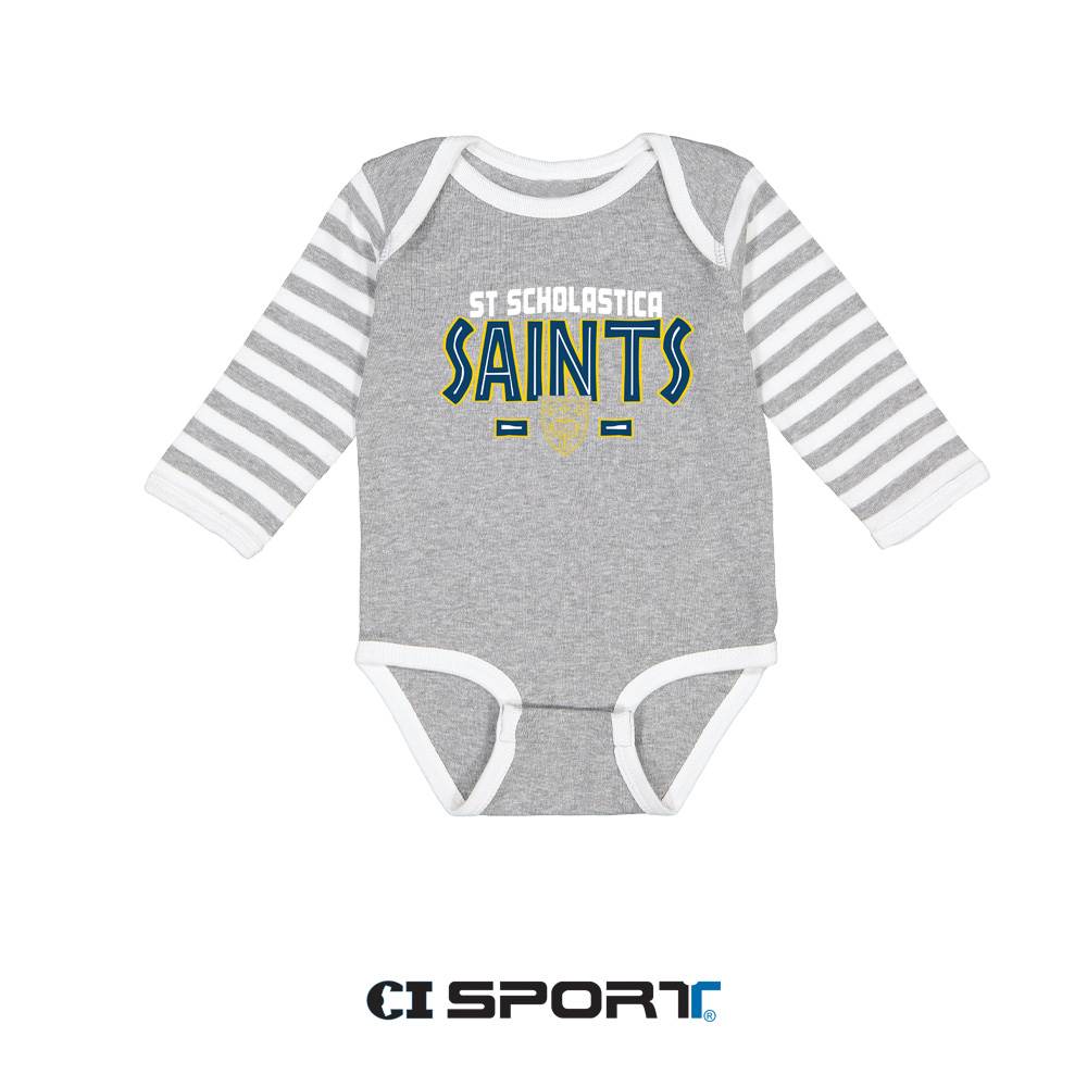 CI Sport Infant Long Sleeve Bodysuit - Heather/White Stripe