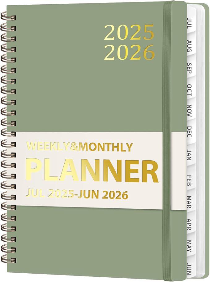 Academic Daily Planner 2025–2026 – Weekly & Monthly, Green