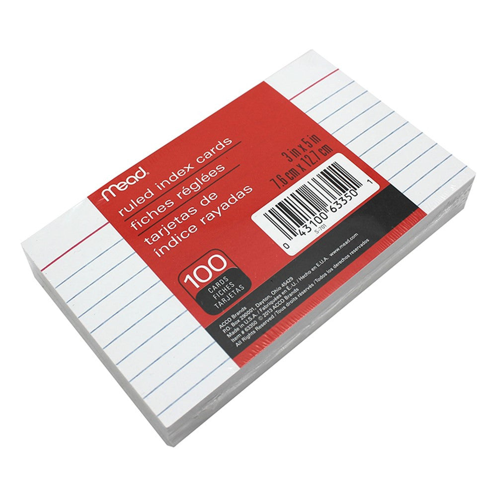 Mead Index Cards Ruled 3x5 100/ct