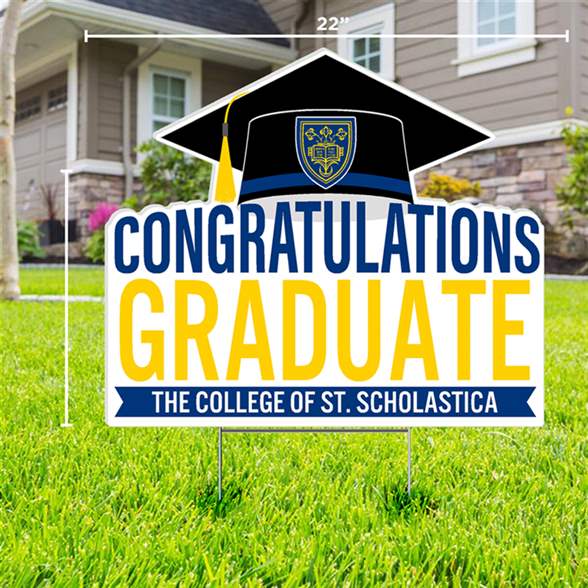 Congratulations Graduate St. Scholastica Lawn Sign
