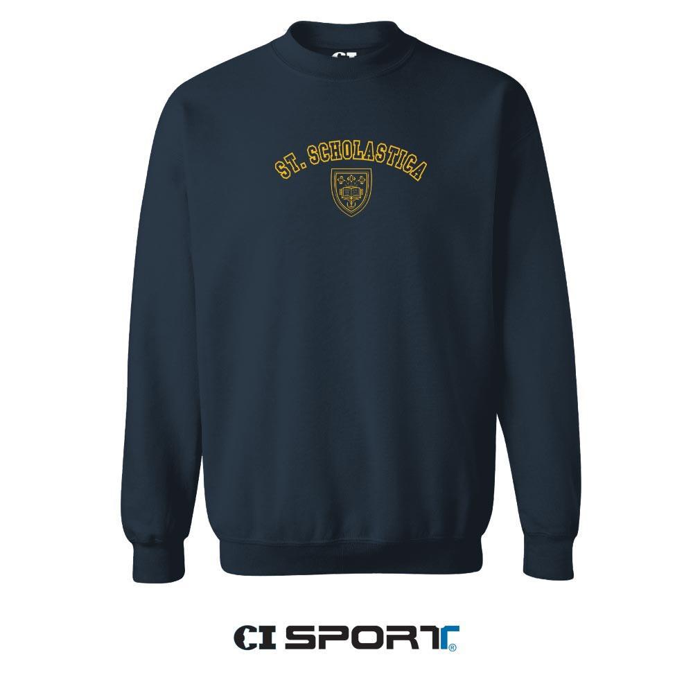 CI Sport St. Scholastica Navy Embroidered Crewneck