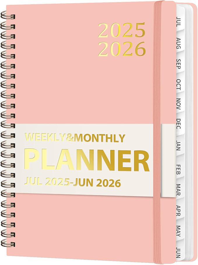 Academic Daily Planner 2025–2026 – Weekly & Monthly, Pink