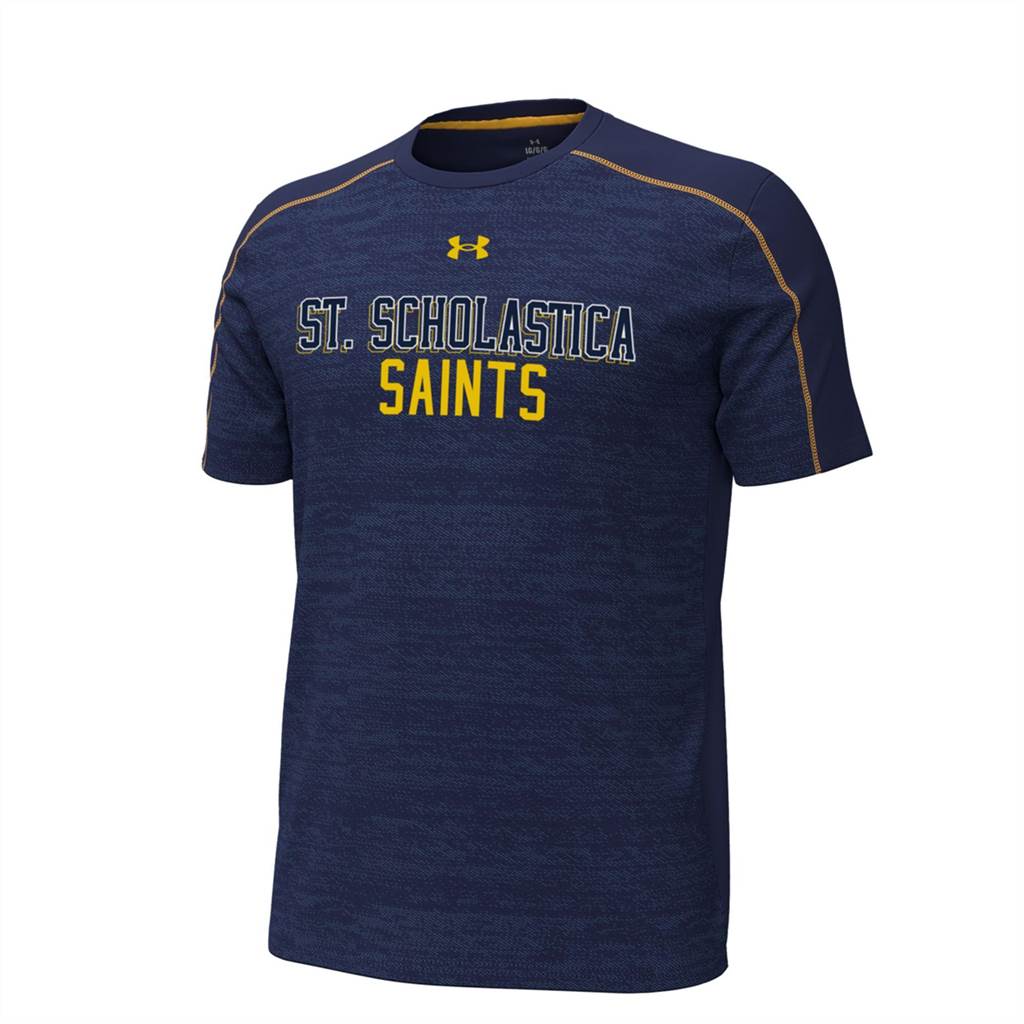 Under Armour F24 Gameday Tech Wave Short Sleeve Tee-Midnight Navy