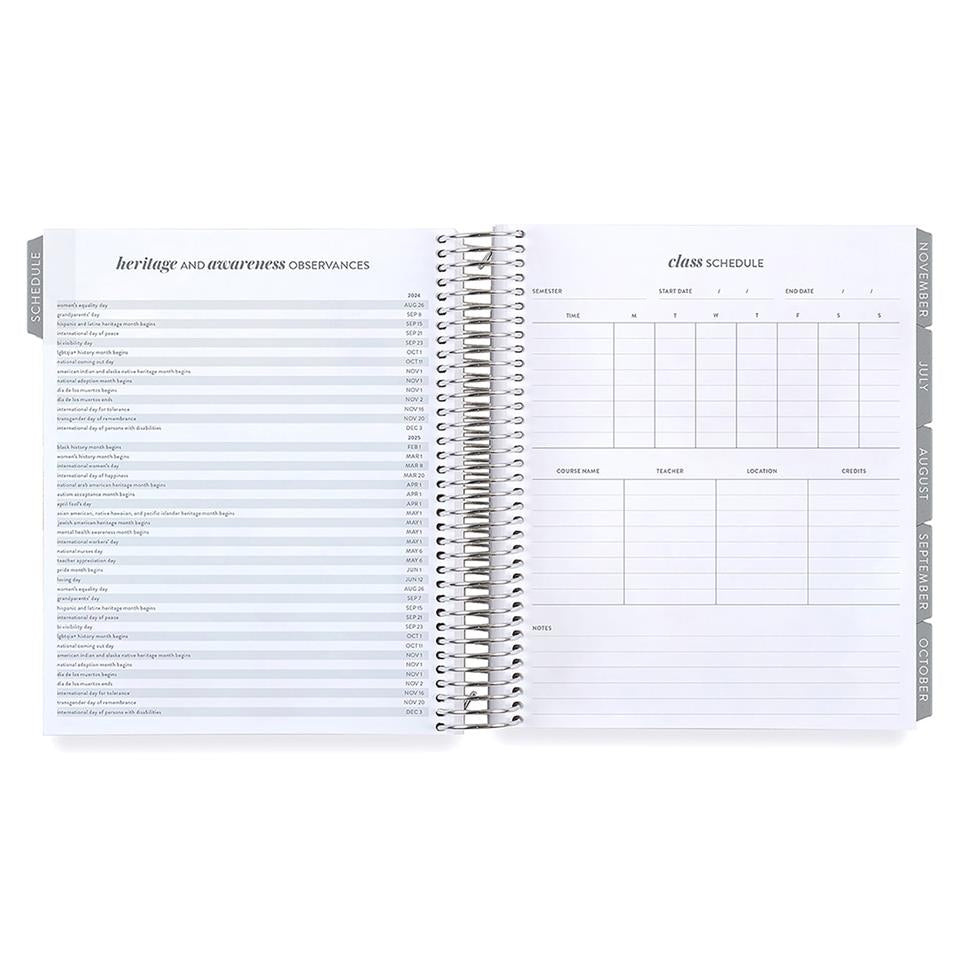 Erin Condren 7x9 Coiled Academic Planner - Metallic Platinum Celestial Shimmer