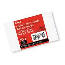 Mead Index Cards Plain 3x5 100/ct