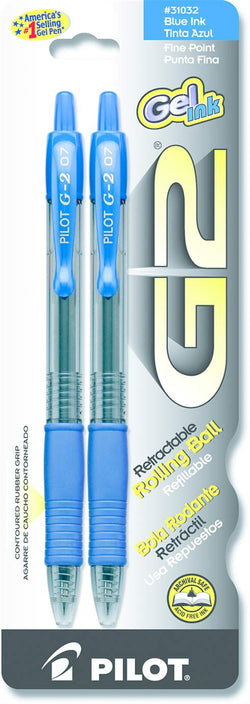 Pilot G2 Fine Comfort Grip 2 Pk .7mm Blue Pen