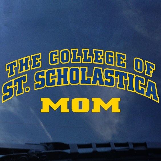 The College of Over St. Scholastica Arched over Mom Decal