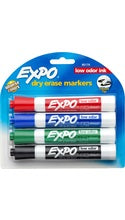 Expo Low Odor Dry Erase Marker Asst Chisel 4 Pk BP