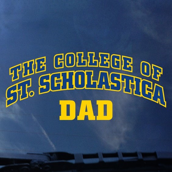 The College of Over St. Scholastica Arched over Dad Decal