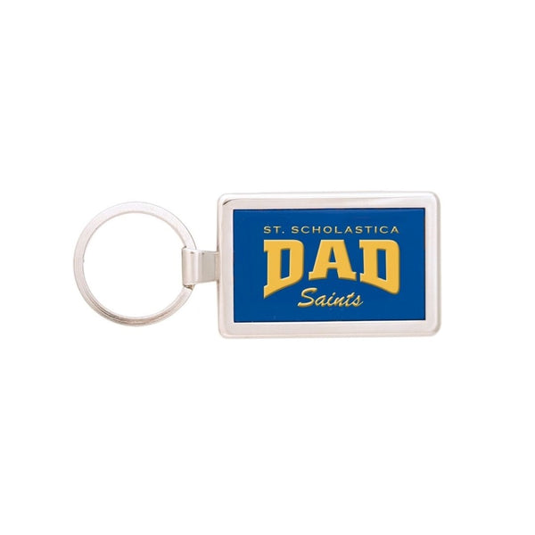 Silver Maverick Rectangular Key Tag - Dad - Royal