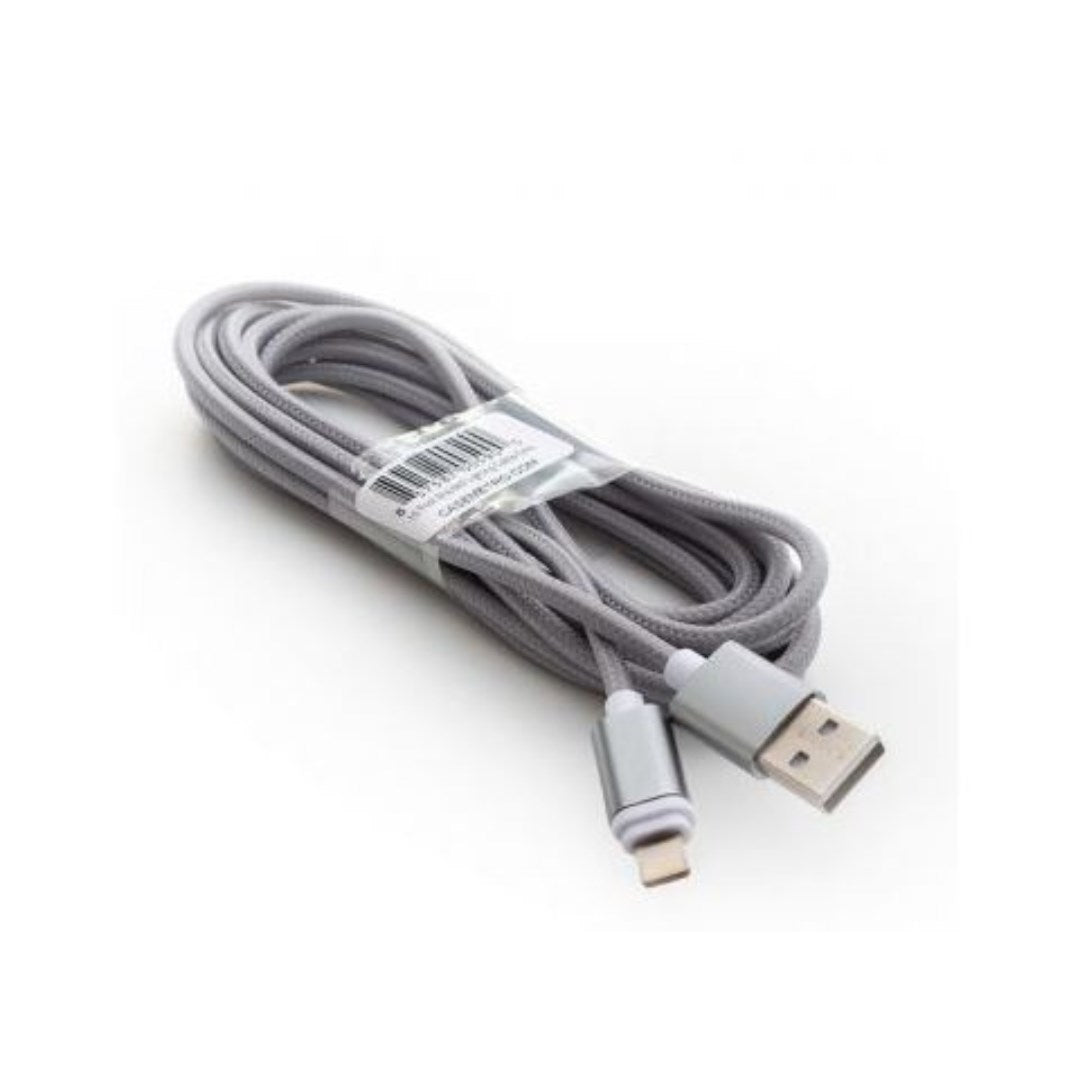 6' Braided Lightning Compatible Cable - Medium Length - Grey