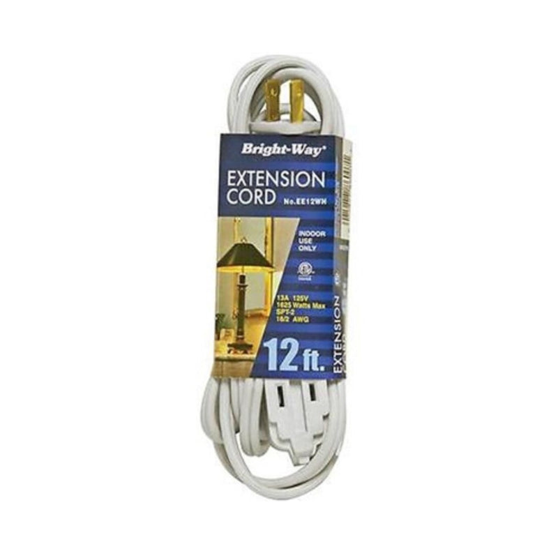 Bright-Way Extension Cord White 12ft
