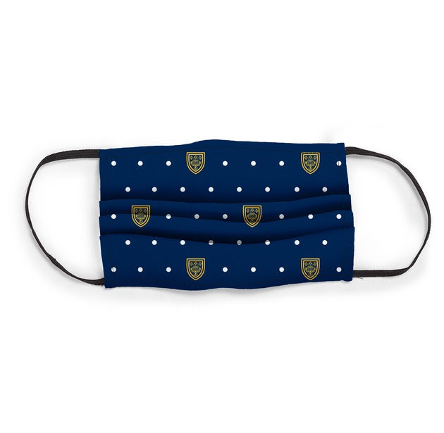 League Ditzy Polka Dot Navy/gold Face Covering