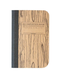 Recycled Notebook | 100% Post Consumer Waste | Woodgrain Decomposition Book | Pocket Sized