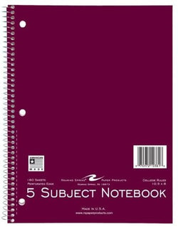 Roaring Springs 5 Subject Notebook - 120 Sheets