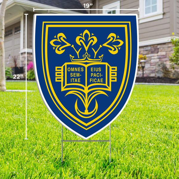 St. Scholastica Shield Lawn Sign
