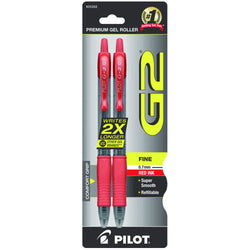 Pilot G2 Fine Comfort Grip 2 Pk .7mm Red Pens